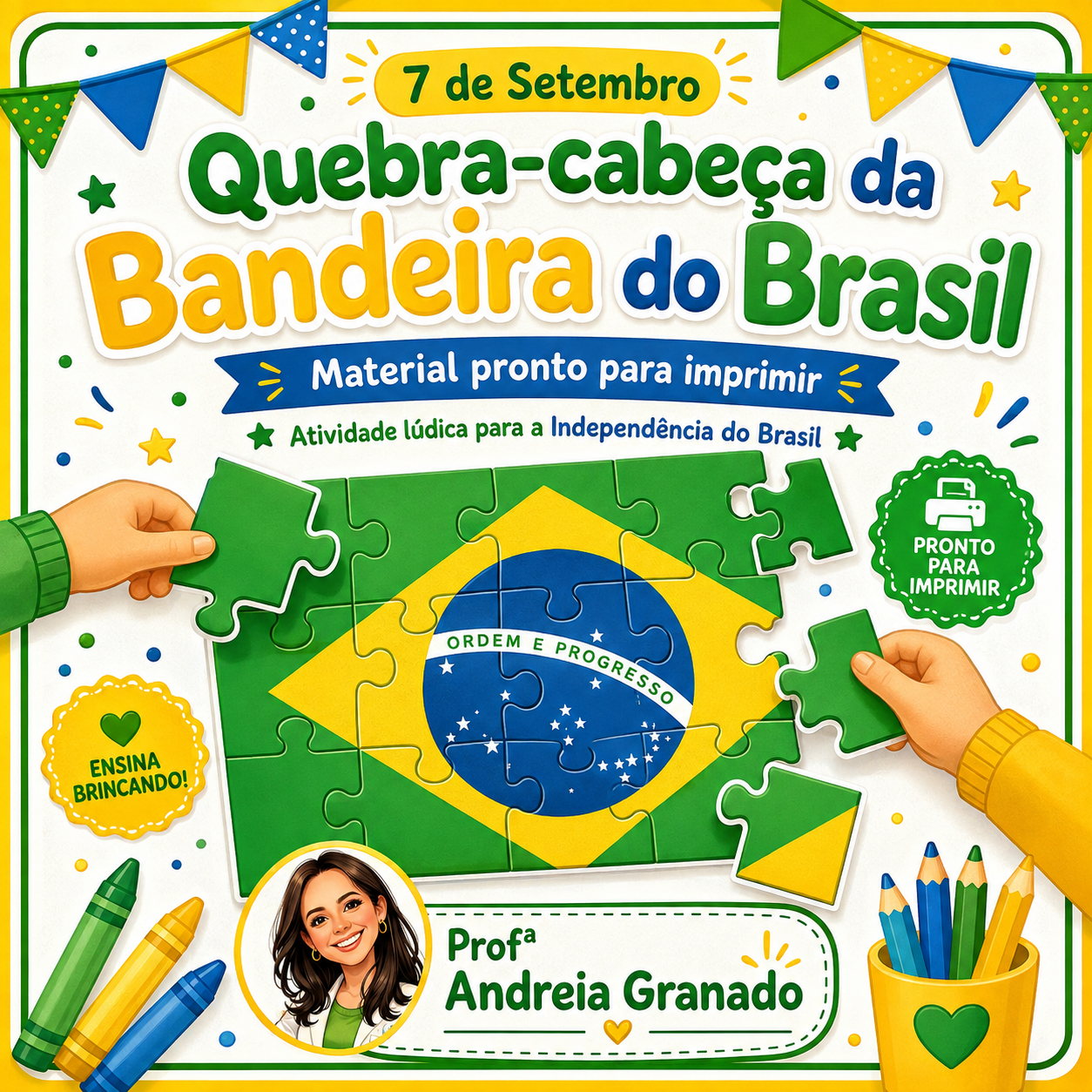 Quebra-cabeça da Bandeira do Brasil – 7 de Setembro